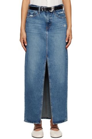 Levi's Blue Ankle Column Denim Midi Skirt