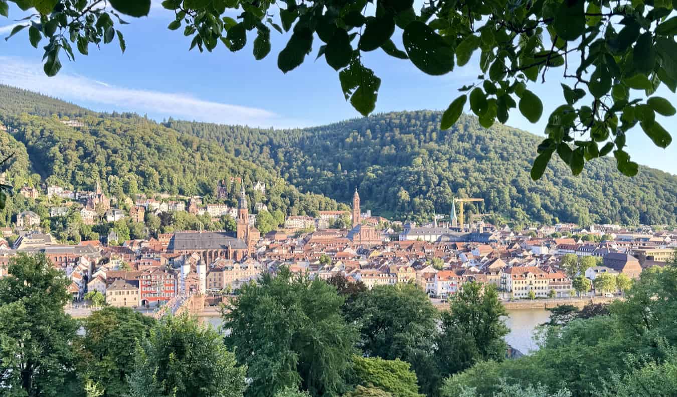 The view overlooking Heidelberg in the beautiful Black Forest region of Germany