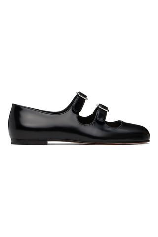 Sandy Liang Ssense Exclusive Black Mj Double Strap Ballerina Flats