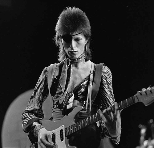 David Bowie shooting his video for Rebel Rebel