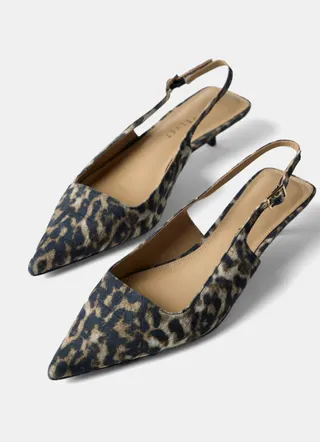 Lol Leopard Print Slingback Kitten Heels