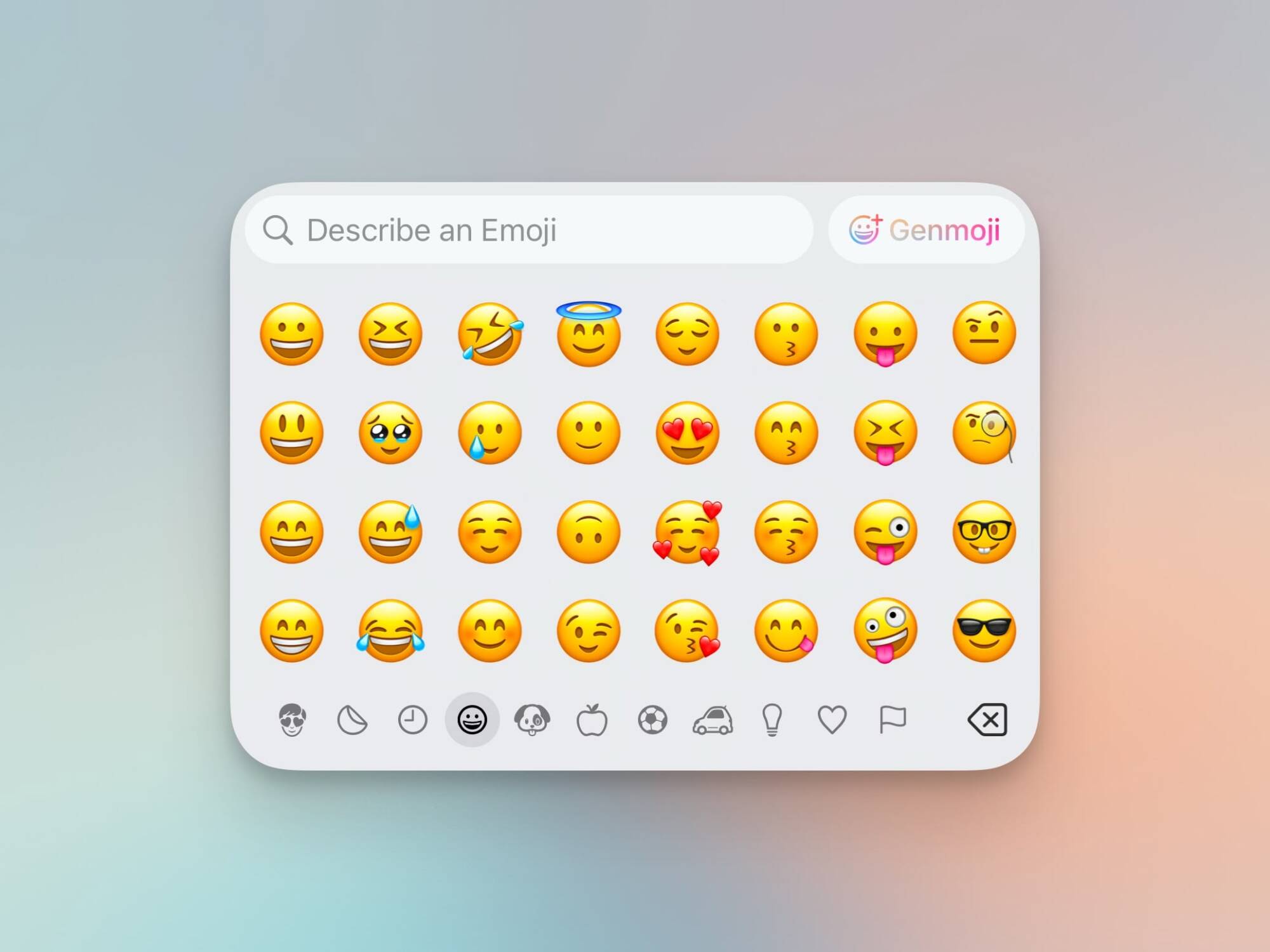 Genmoji button in Emoji keyboard.