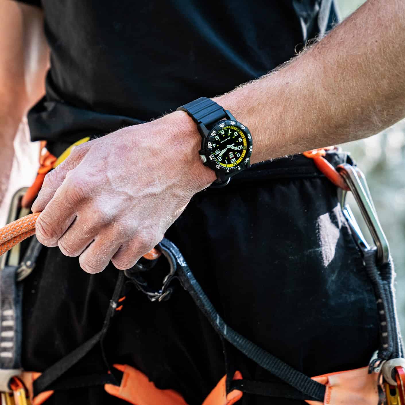 man wearing the Leatherback Sea Turtle Giant by Luminox
