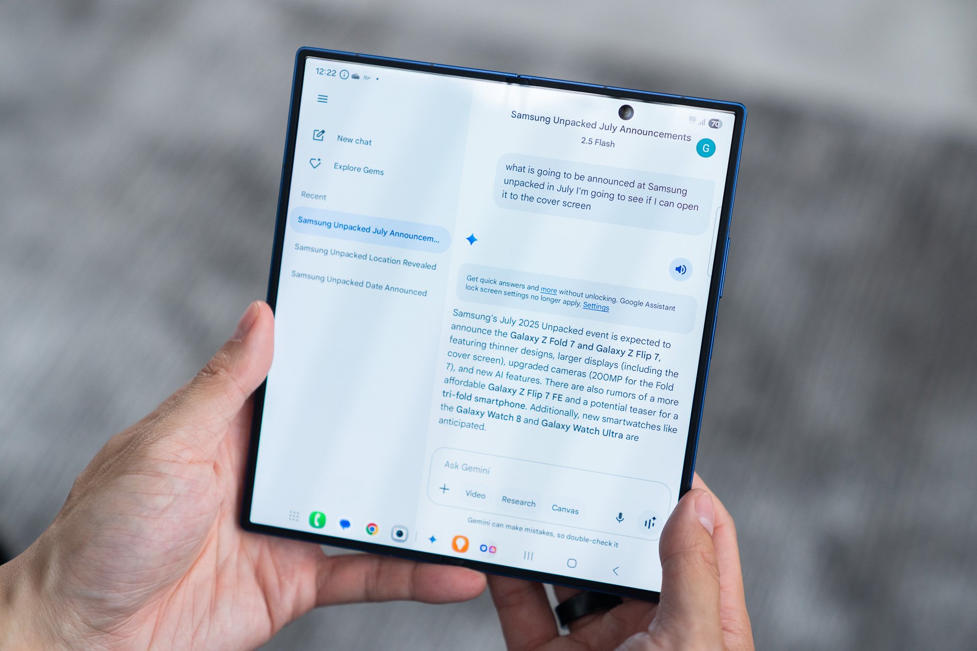 Samsung Galaxy Z Fold7 Gemini 1