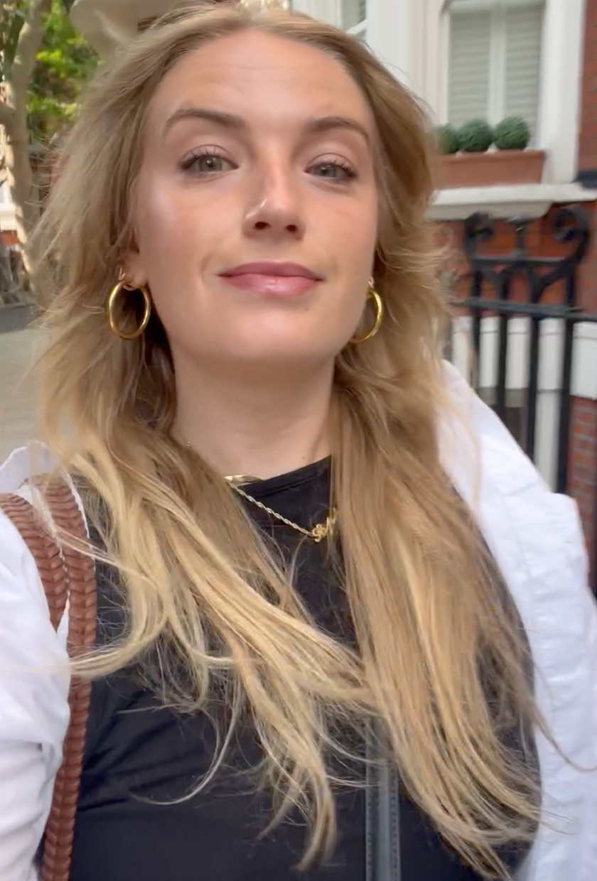Sophie's hair before woven blonde hair colour transformation