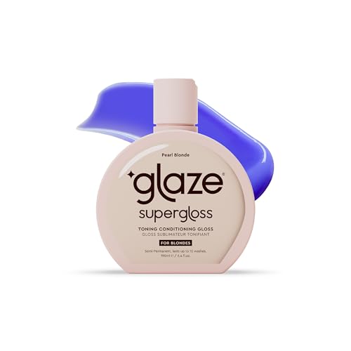 Glaze Supergloss Color Conditioning Gloss – Hydrating Semi-Permanent Color Hair Gloss & Shine Boost – Color Depositing Mask - Vegan, Cruelty-Free – 190ml - Pearl Blonde - Purple Toner