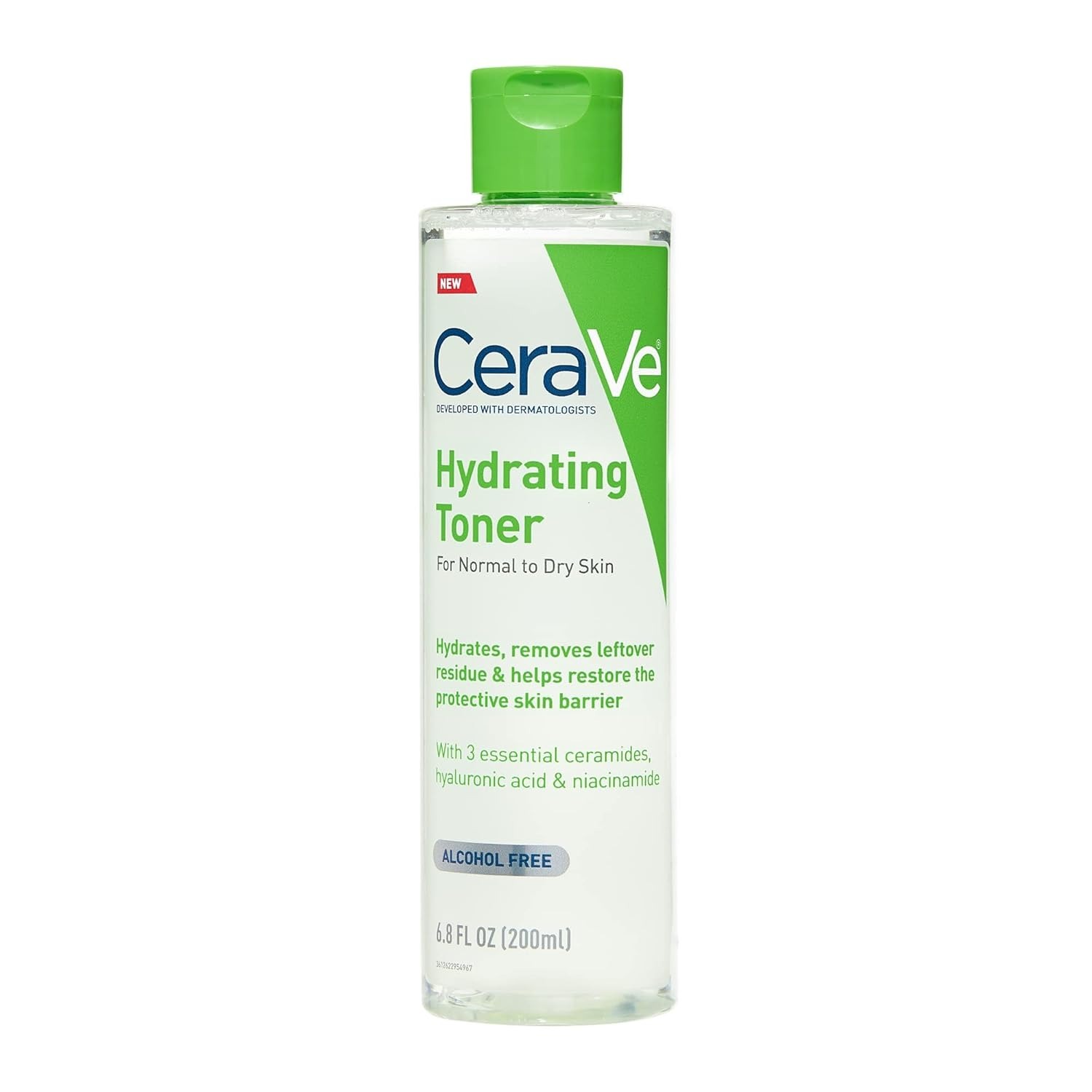 CeraVe, Cerave Hydrating Toner for Face Non-Alcoholic With Hyaluronic Acid, Niacinamide, and Ceramides for Sensitive Dry Skin, Fragrance-Free Non Comedogenic, Full Size, 6.8 Fl Oz