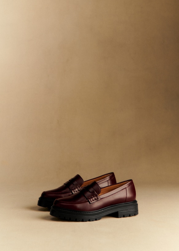 Albane Loafers - Glossy Burgundy - Bovine Leather - S&eacute;zane