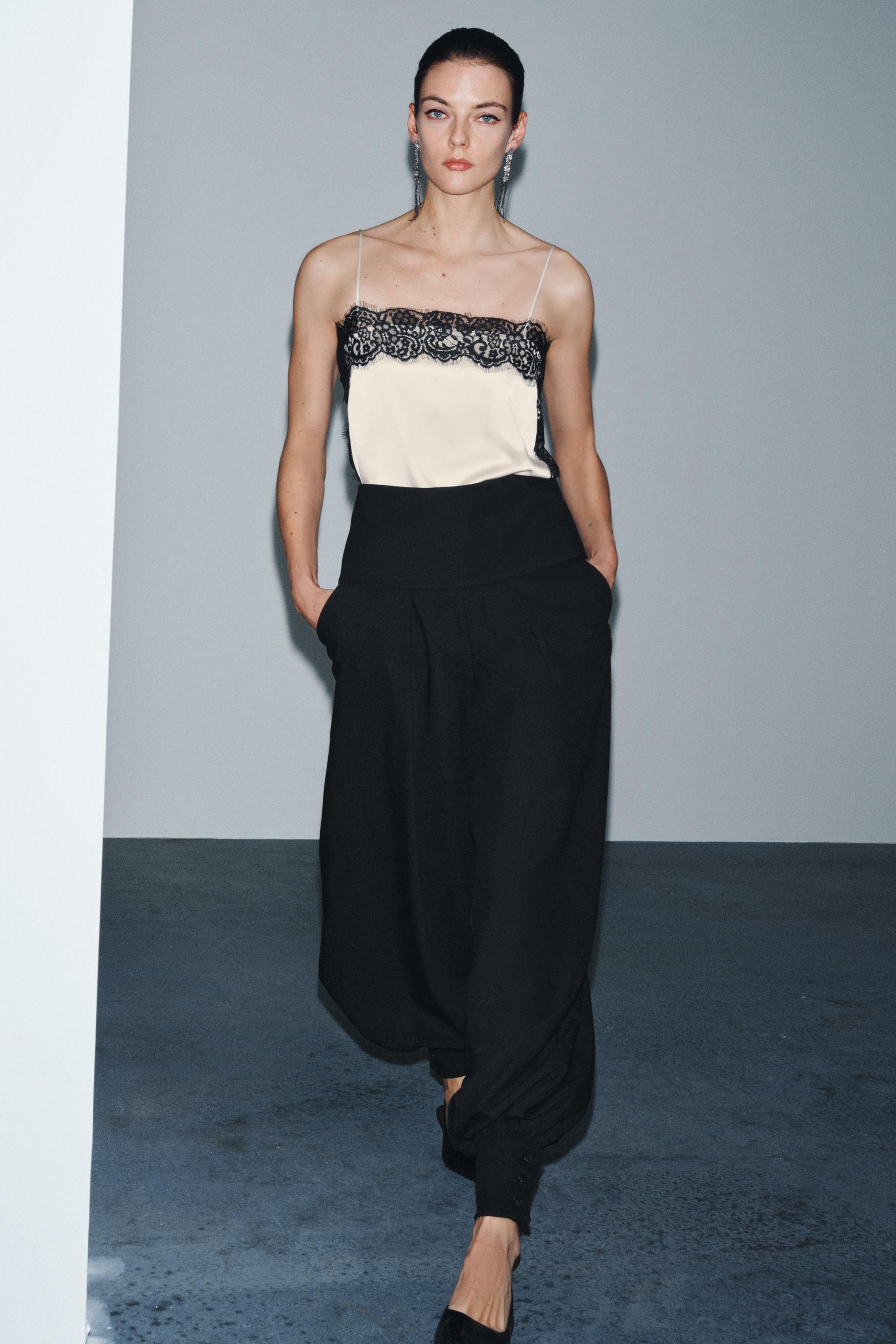 Satin Effect Lace Top Zw Collection