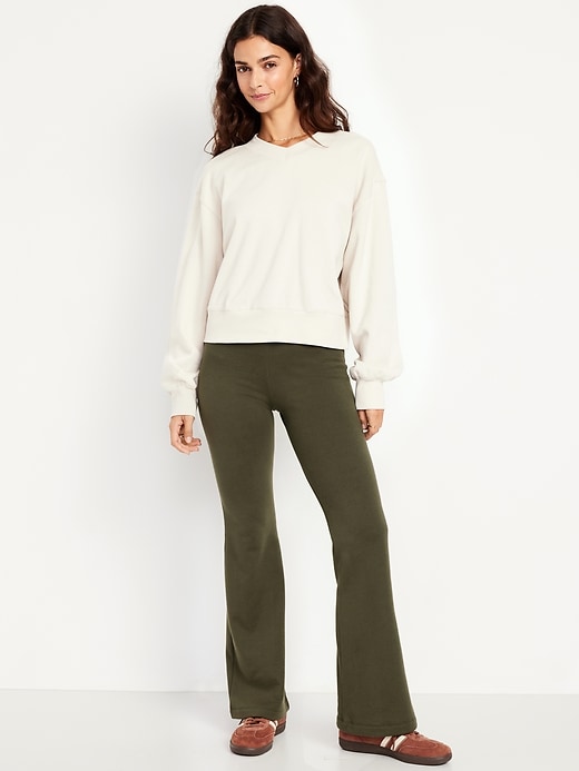 High-Waisted Fleece-Lined Flared Leggings