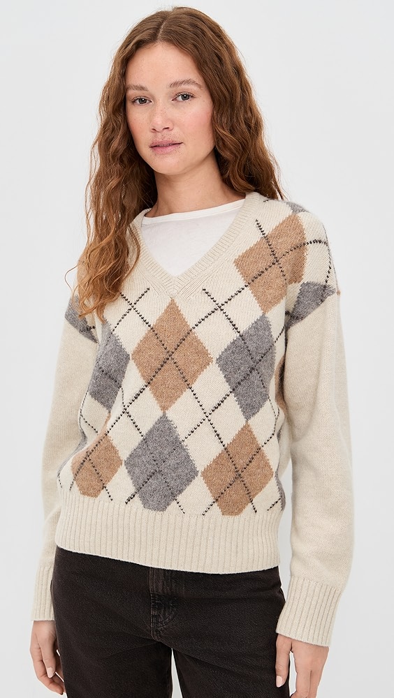 Alex Mill Yasmine V-Neck Sweater in Wool Cotton Blend