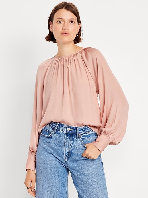 Satin Shirred Top